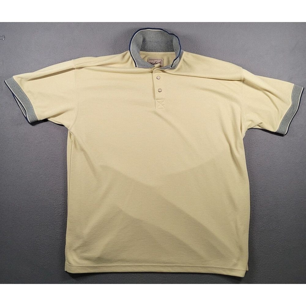 Vintage Woolrich Shirt Polo Mens XXL Yellow Original Outdoorwear Nature Hiking